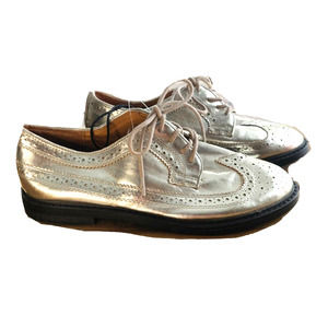 BDG Women's Shoes Oxford Lace Up Gold Size 8 Lace-up Metallic New